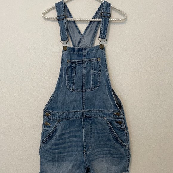American Eagle Outfitters Denim - American Eagle Short Overalls Adjustable Straps, Pockets, Blue Jean Denim Romper